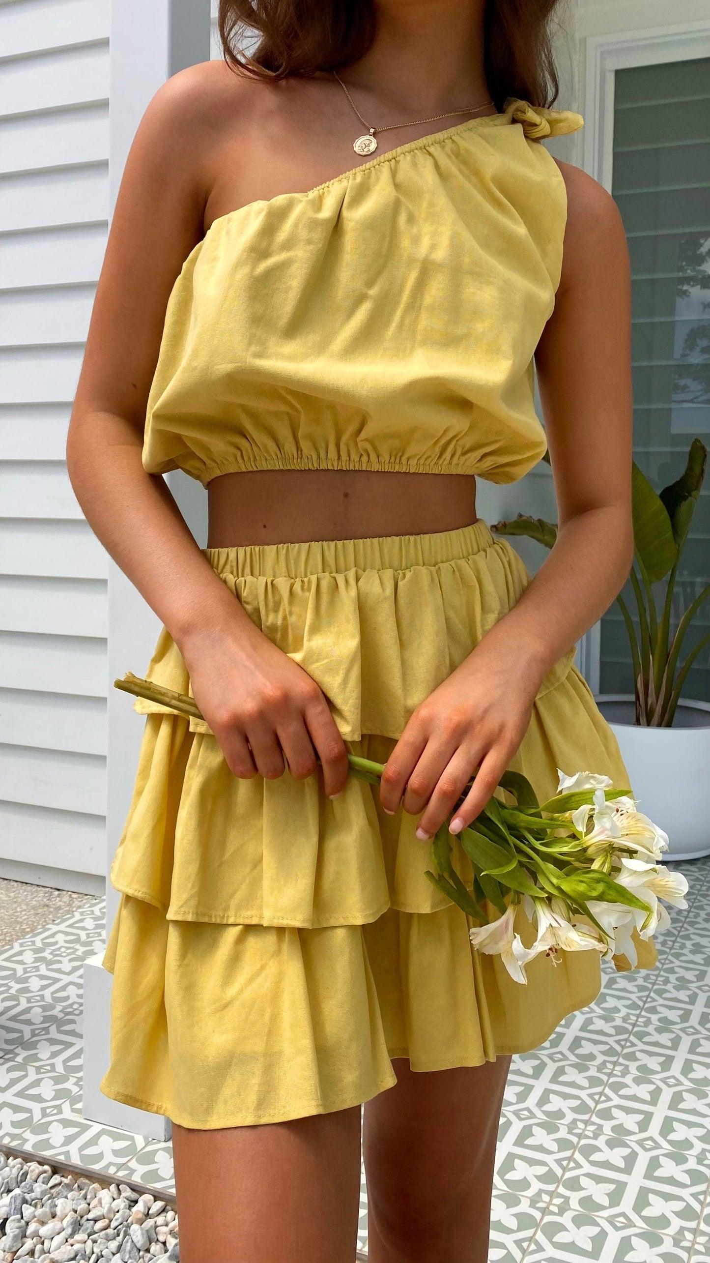 Adette Mini Skirt - Soft Yellow