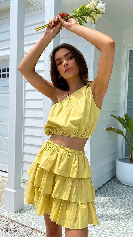 Adette Mini Skirt - Soft Yellow